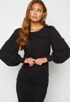 BUBBLEROOM Balloon Sleeve Rib Dress