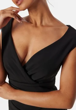 Goddiva Bardot Pleat Maxi Dress