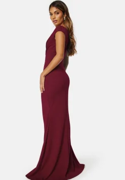 Goddiva Bardot Pleat Maxi Dress