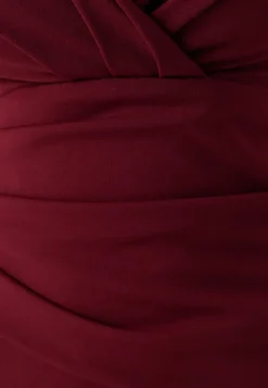 Goddiva Bardot Pleat Maxi Dress