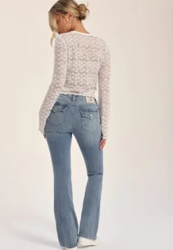 True Religion Becca Mid Rise Bootcut Flap