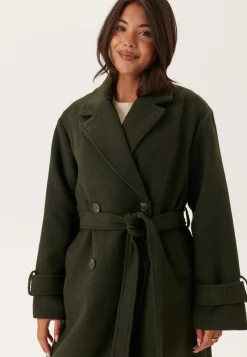 BUBBLEROOM Belted Wool Blend Coat