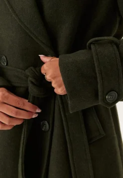 BUBBLEROOM Belted Wool Blend Coat