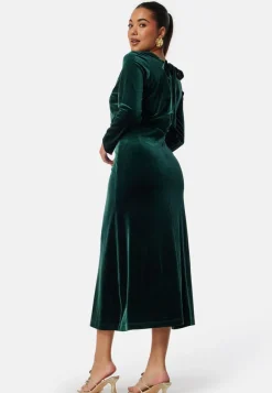 Bubbleroom Occasion Bow Velvet Midi Dress