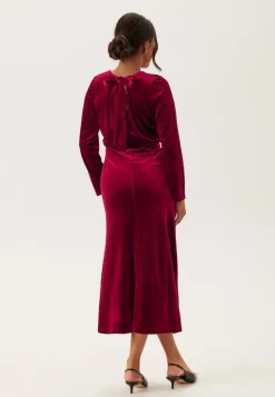 Bubbleroom Occasion Bow Velvet Midi Dress
