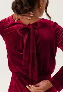 Bubbleroom Occasion Bow Velvet Midi Dress