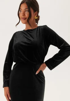 Bubbleroom Occasion Bow Velvet Midi Dress