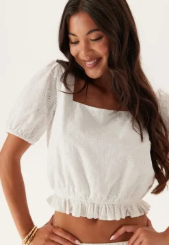 BUBBLEROOM Broderie Anglaise Short Sleeve Blouse