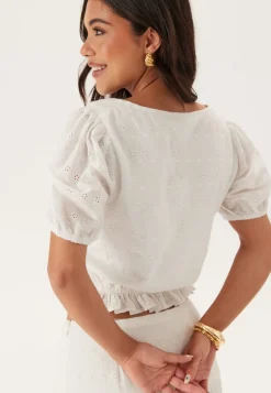 BUBBLEROOM Broderie Anglaise Short Sleeve Blouse