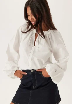 BUBBLEROOM Broderie Anglaise Tie Blouse