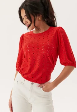 Happy Holly Broderie Anglaise Top