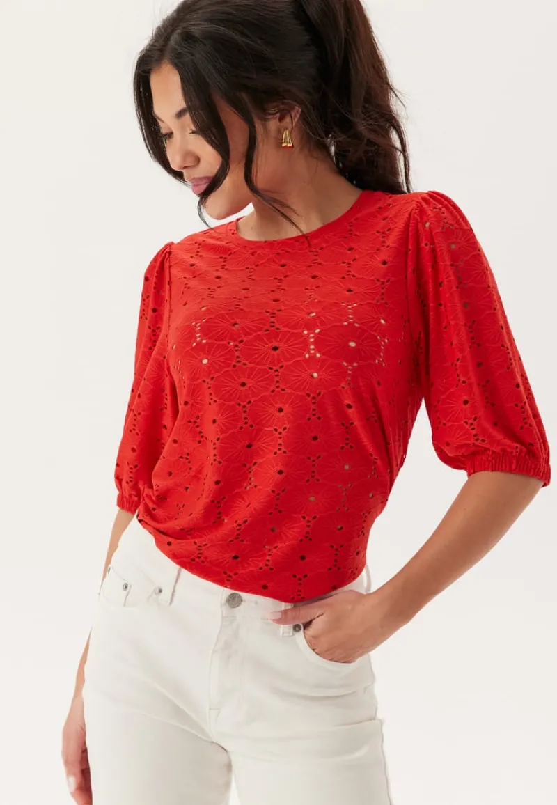 Happy Holly Broderie Anglaise Top