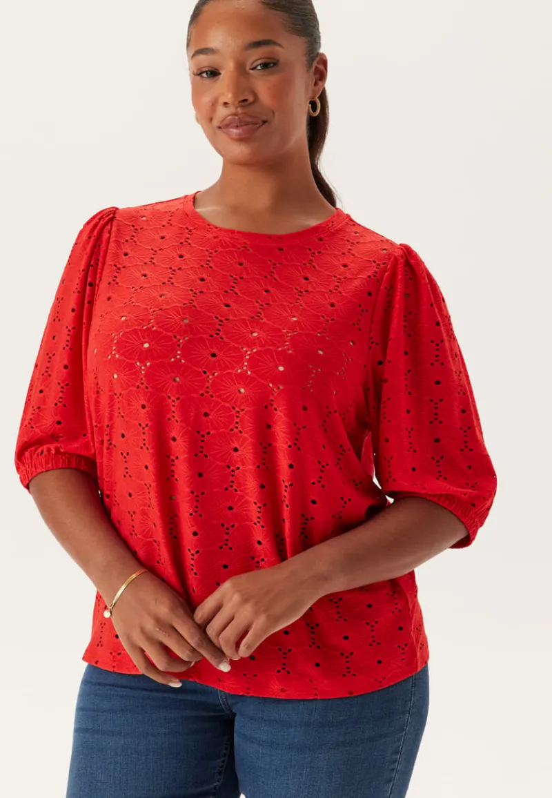 Happy Holly Broderie Anglaise Top