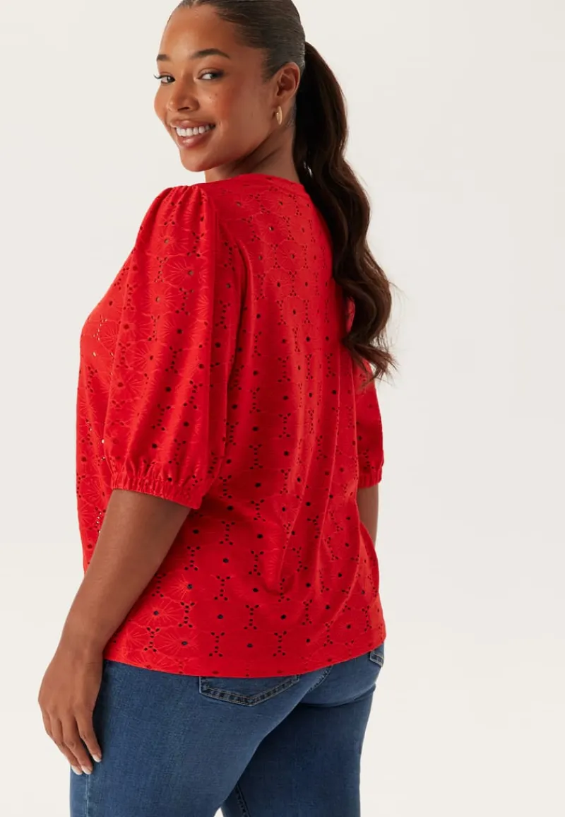Happy Holly Broderie Anglaise Top