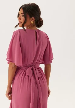 Bubbleroom Occasion Butterfly Sleeve Chiffon Gown