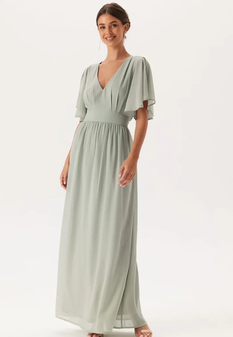 Bubbleroom Occasion Butterfly Sleeve Chiffon Gown