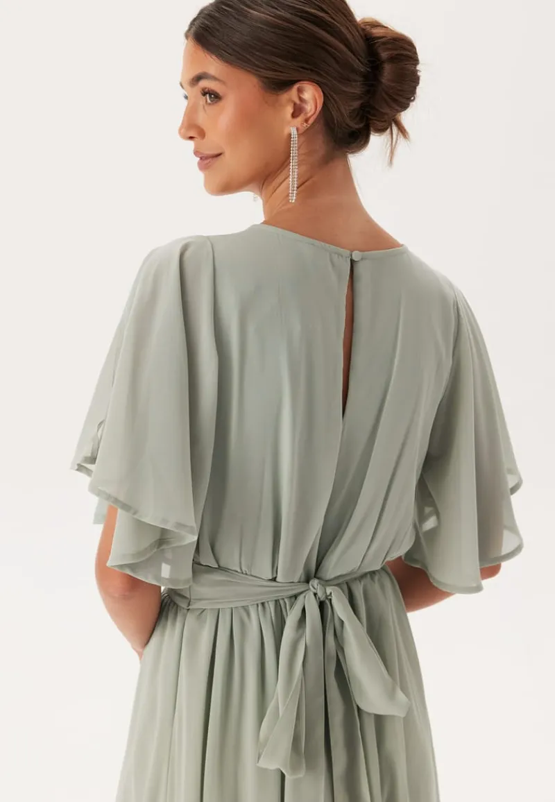 Bubbleroom Occasion Butterfly Sleeve Chiffon Gown
