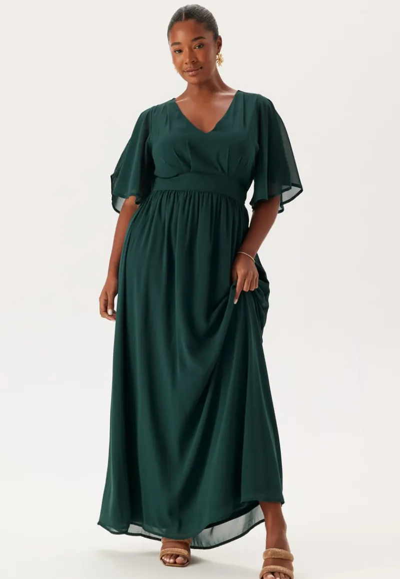 Bubbleroom Occasion Butterfly Sleeve Chiffon Gown