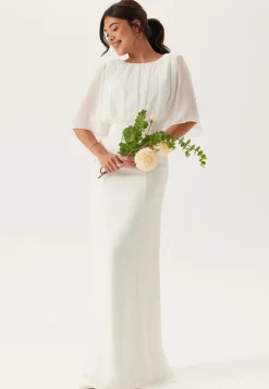 Bubbleroom Occasion Butterfly Sleeve Mermaid Wedding Gown