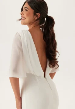 Bubbleroom Occasion Butterfly Sleeve Mermaid Wedding Gown