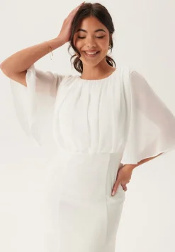 Bubbleroom Occasion Butterfly Sleeve Mermaid Wedding Gown