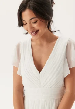 Bubbleroom Occasion Butterfly Sleeve Pleated Wedding Gown