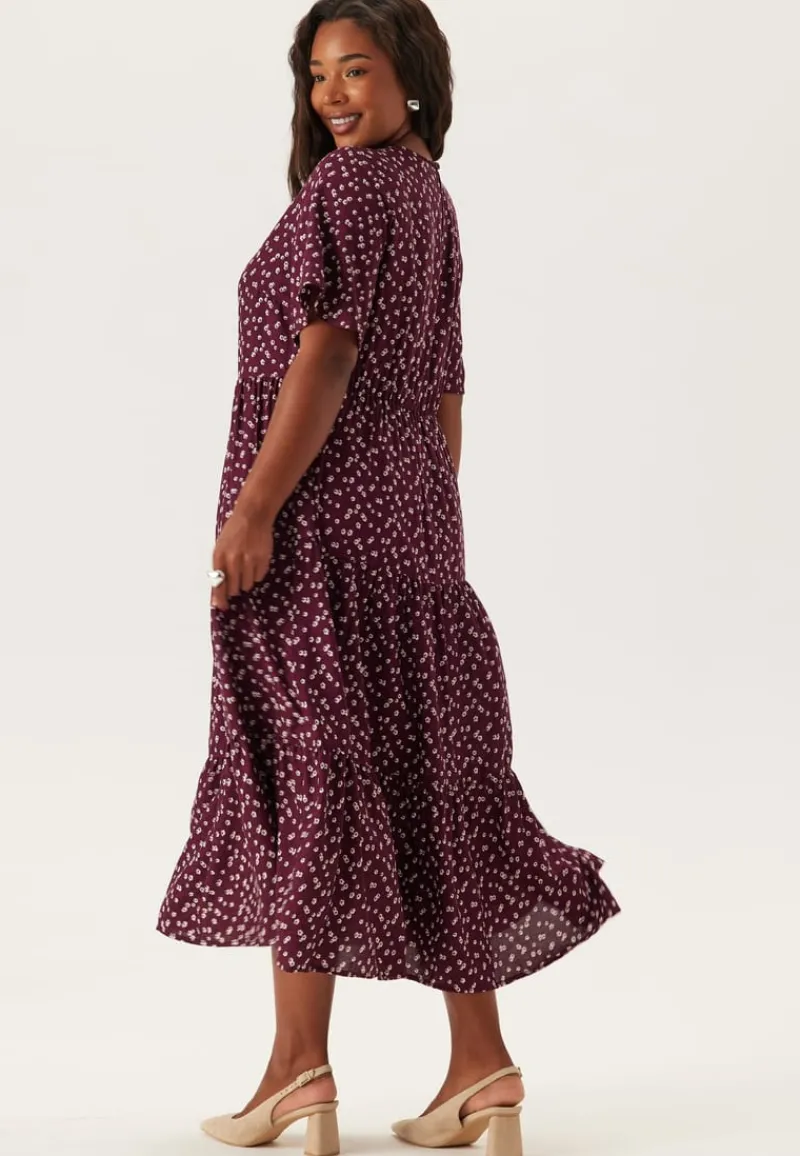 Happy Holly Butterfly Sleeve Viscose Midi Dress
