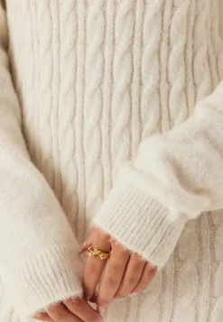 Happy Holly Cable Knit Sweater Dress