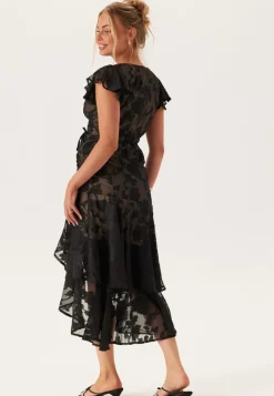 Goddiva Chiffon Flutter High Low Dress