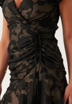 Goddiva Chiffon Flutter High Low Dress