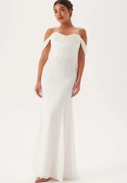 Goddiva Chiffon Off Shoulder Maxi Dres