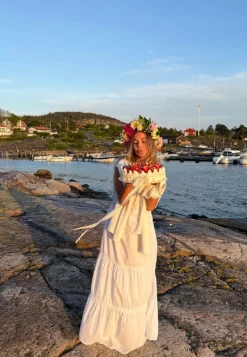 BUBBLEROOM Cotton Lace Maxi Skirt