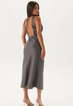 Bubbleroom Occasion Cowl Neck Satin Midi Dress