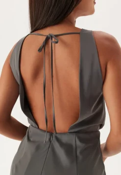 Bubbleroom Occasion Cowl Neck Satin Midi Dress