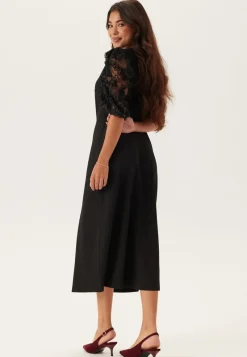 Happy Holly 3D Floral Sleeve Midi Dress