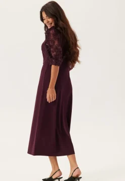 Happy Holly 3D Floral Sleeve Midi Dress