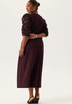 Happy Holly 3D Floral Sleeve Midi Dress