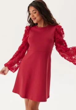 Happy Holly 3D Floral Sleeve Short Dress