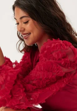 Happy Holly 3D Floral Sleeve Short Dress