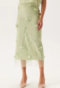Bubbleroom Occasion 3D Floral Straight Ankle Skirt