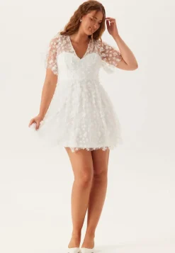 Bubbleroom Occasion 3D Floral V-neck Dress