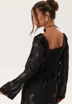 BUBBLEROOM 3D Flower Long Sleeve Blouse