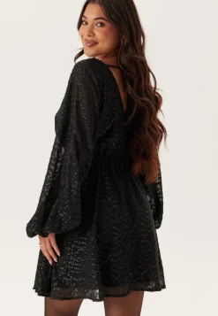 Bubbleroom Occasion 3D Lurex Raglan Sleeve Short Dress