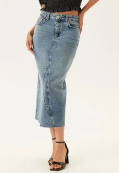 BUBBLEROOM Denim Midi Skirt