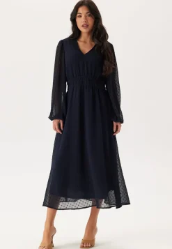 Happy Holly Dobby Dot Smock Midi Dress