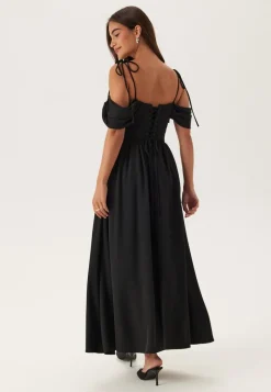 Bubbleroom Occasion Draped Off Shoulder Corset Midi Dress