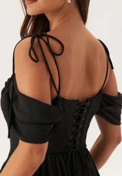 Bubbleroom Occasion Draped Off Shoulder Corset Midi Dress