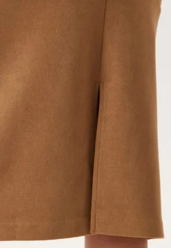 BUBBLEROOM Faux Suede Midi Skirt