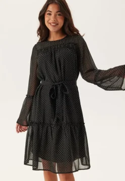 Happy Holly Flounce Sleeve Dress