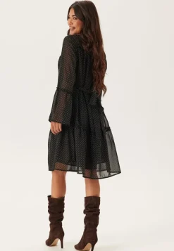 Happy Holly Flounce Sleeve Dress